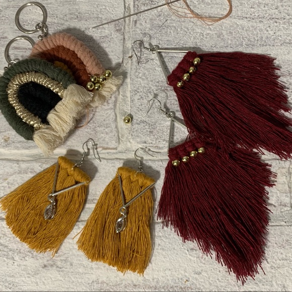 WAVE-Macrame earrings.Handmade available in colors - Picture 12 of 15